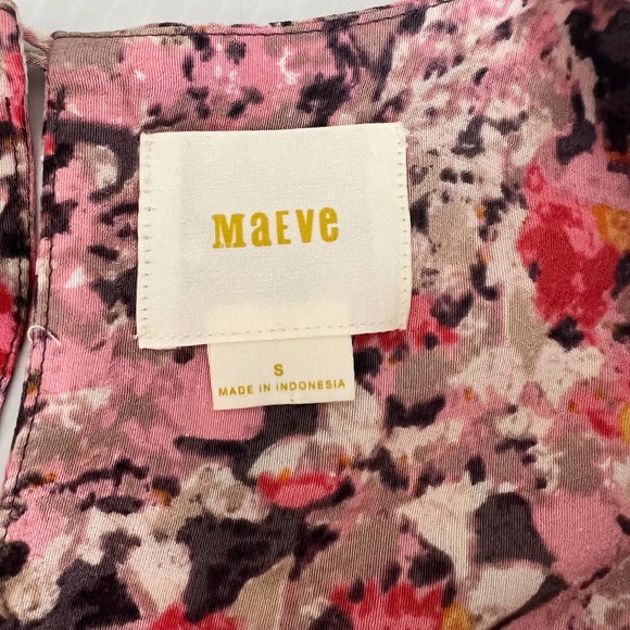 Anthropologie Maeve Hana Pink Floral Cold Shoulder Blouse Women's Size Small S - Picture 6 of 11